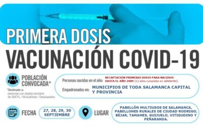 Recaptación primeras dosis para nacidos hasta el año 2009