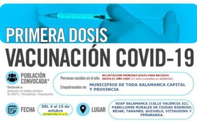Recaptación primeras dosis para nacidos hasta el año 2009