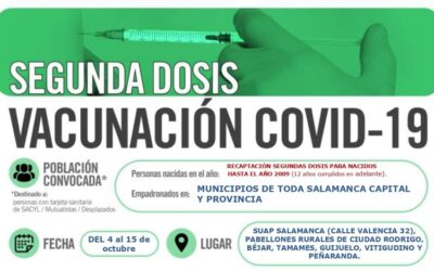 Recaptación segundas dosis para nacidos hasta el año 2009