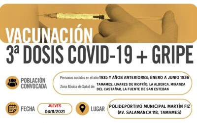 Vacunación 3ª dosis COVID-19 + Gripe