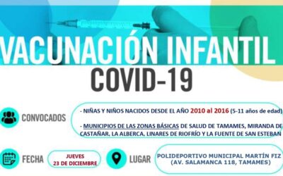 Anuncio vacunación niños nacidos desde el 2010 al 2016