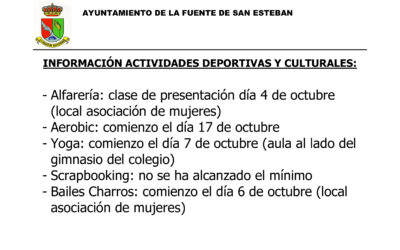 Inicio de actividades deportivas y culturales