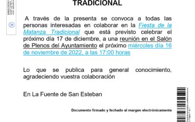 Bando: Reunión Matanza Tradicional