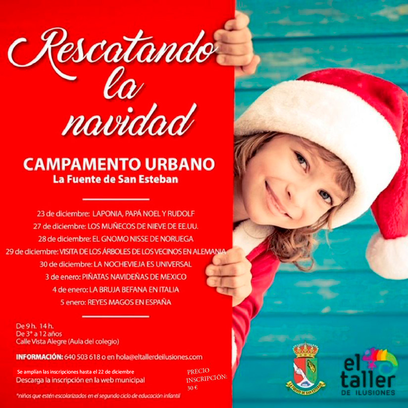 cartel campamento rescatando la navidad