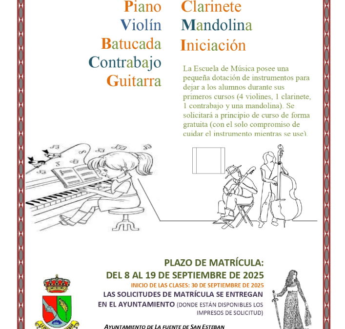 CARTEL ESCUELA MÚSICA LA FUENTE 2025